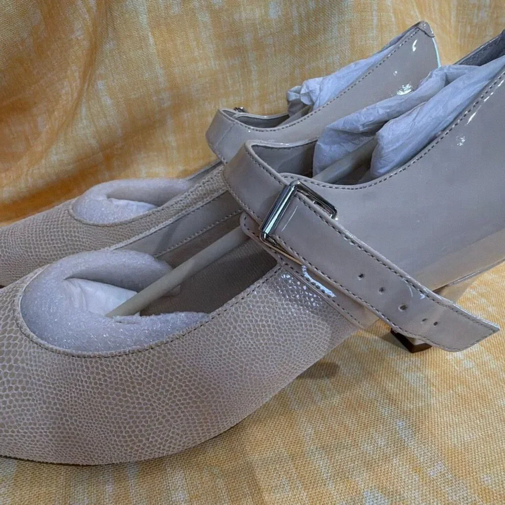 Ros Hommerson Kiki Heels Cream Sz 10 Lizard Leather New